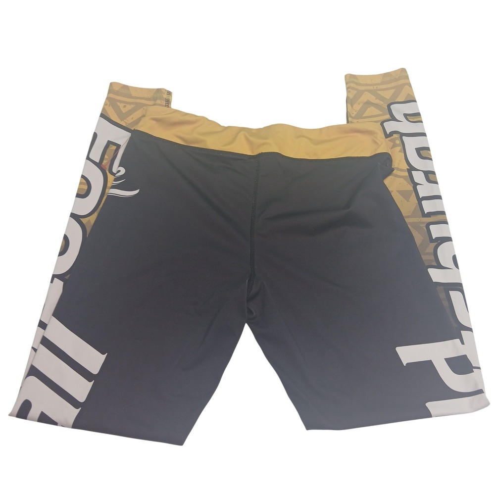 Xlusion Womens Football Love Ombre Tribal Print Athletic Leggings Black Gold M